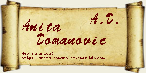 Anita Domanović vizit kartica